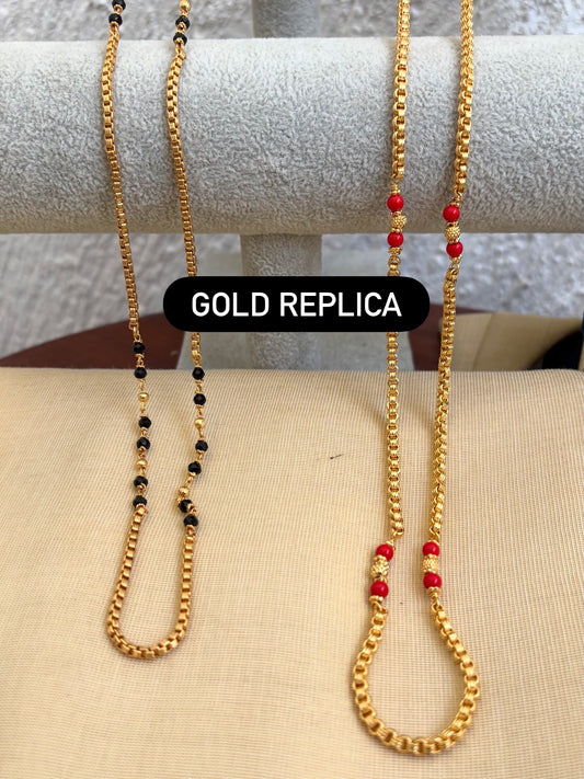 Gold replica long chain