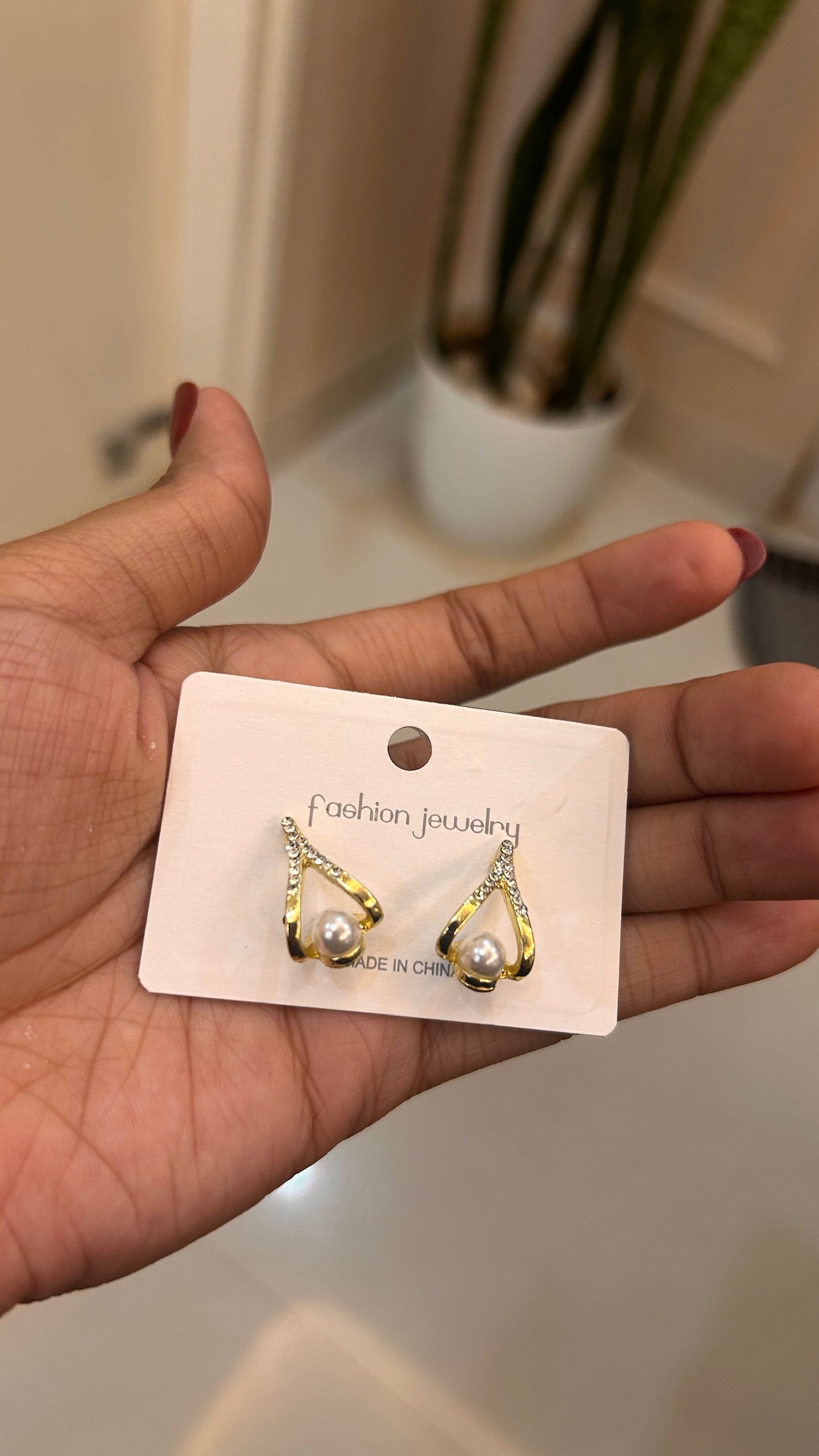 Korean pearl drop classy earrings