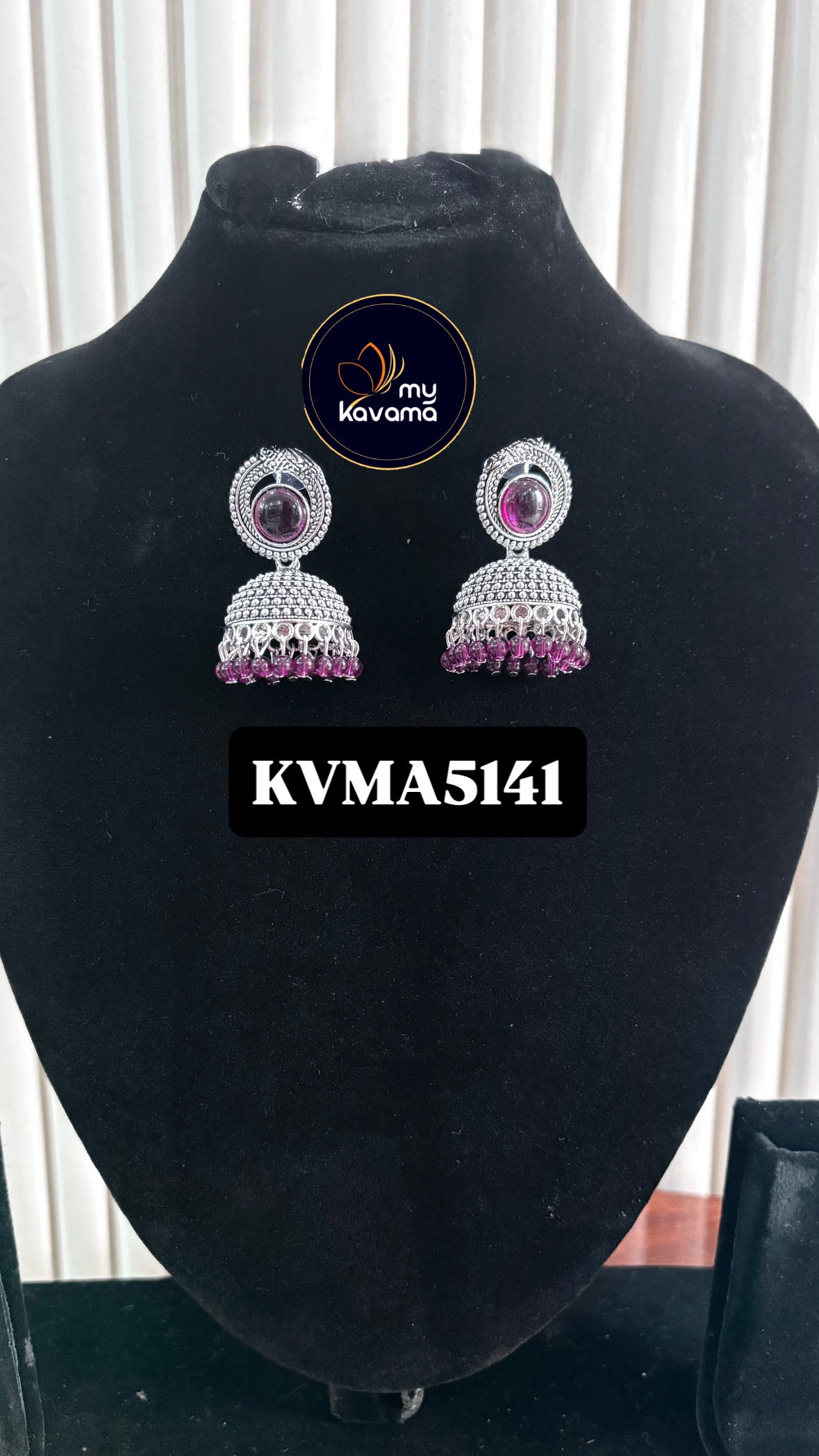 Silver moon jhumkas
