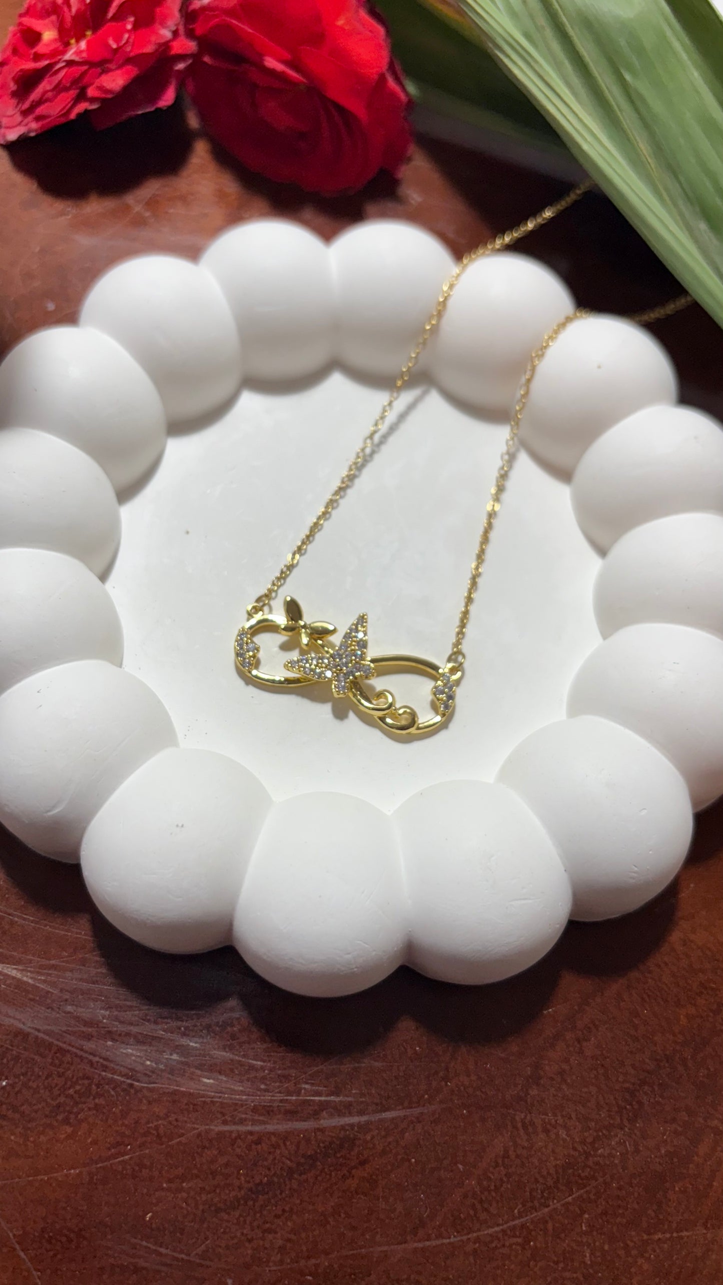 Infinity butterfly ss necklace