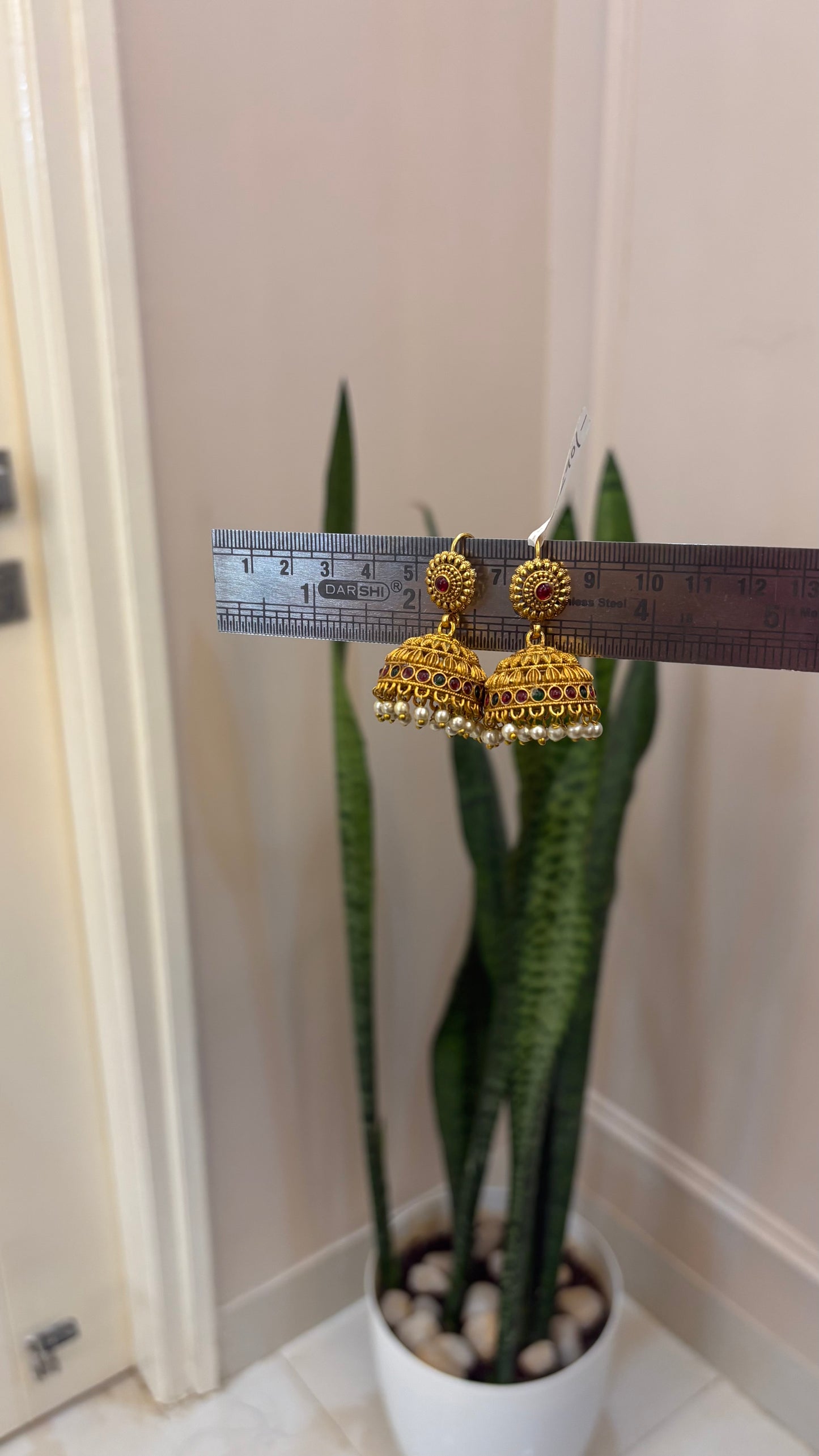 Heritage Drop jhumka with pearl hangings