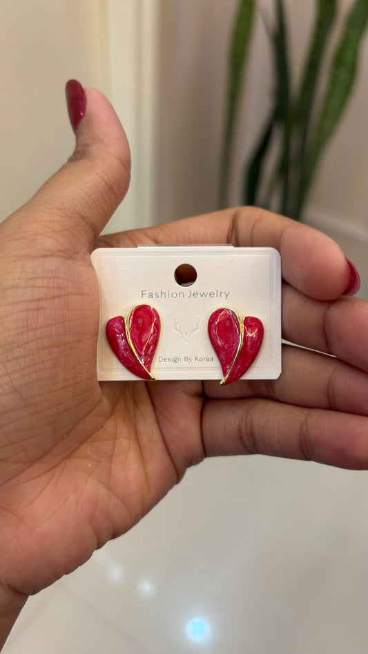 Korean love earrings