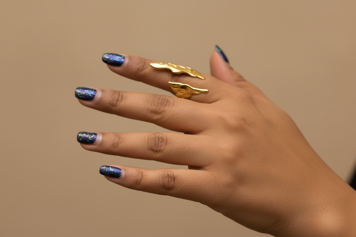Anti Tarnish Aurora Flame Ring