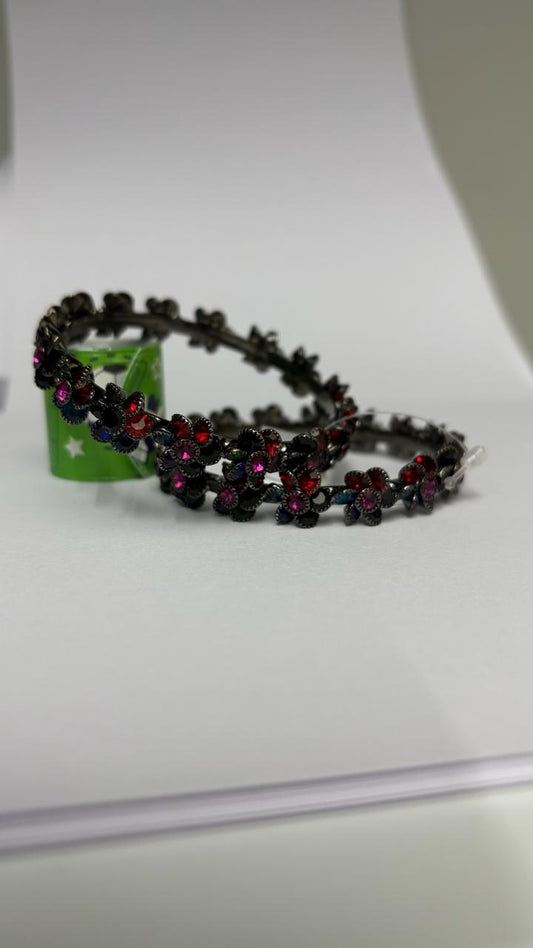 Multi color flower bangles-pair of 2