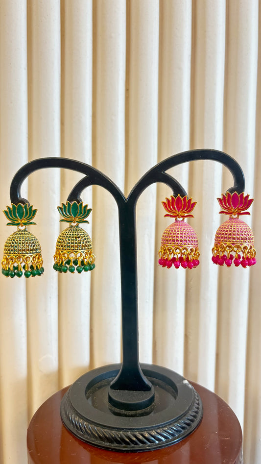 Small lotus jhumkas