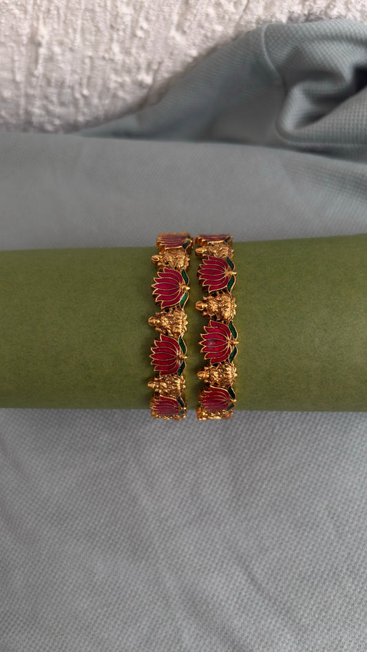 Lakshmi lotus bangles (set of 2)