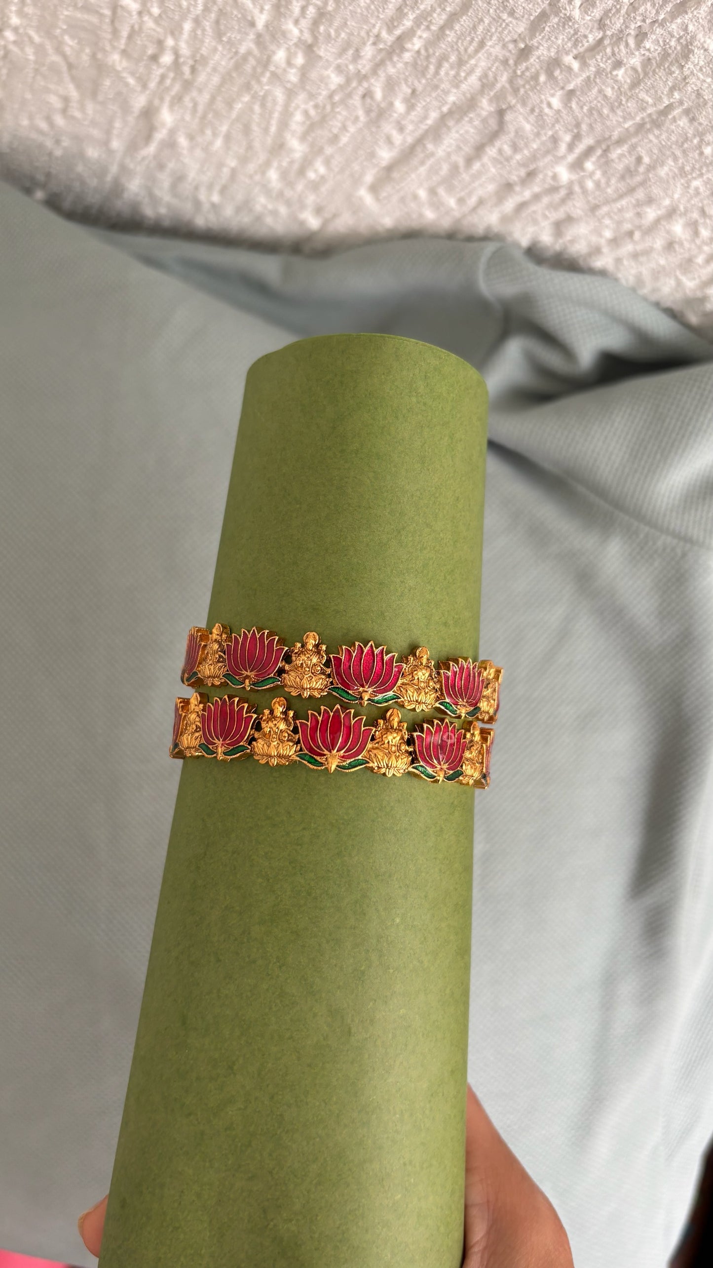 Lakshmi lotus bangles (set of 2)