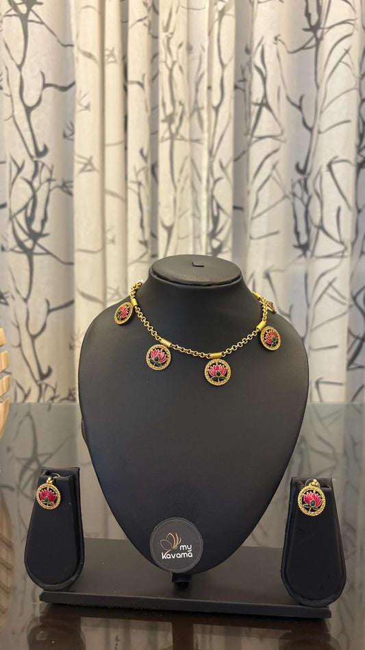 Lotus spaced kids necklace