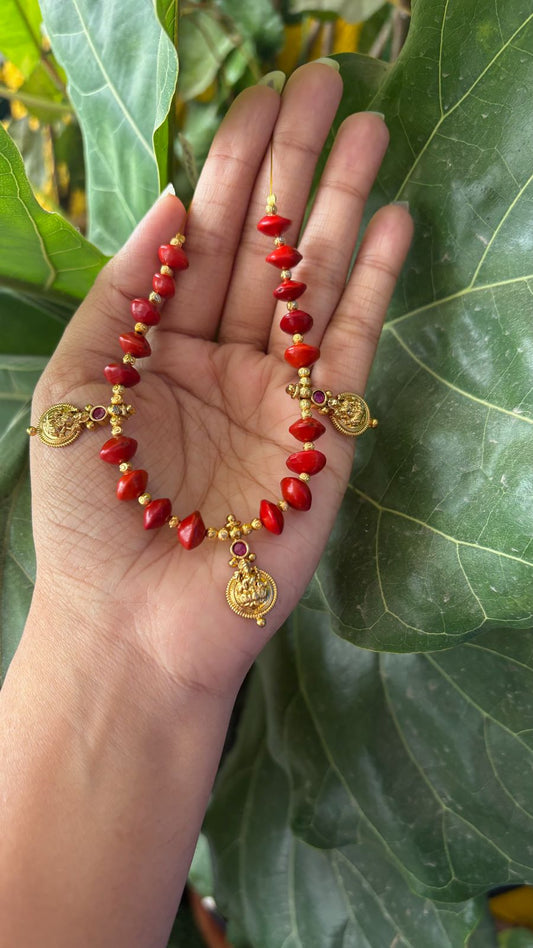 Manchadi Lakshmi mala with earrings Handmade