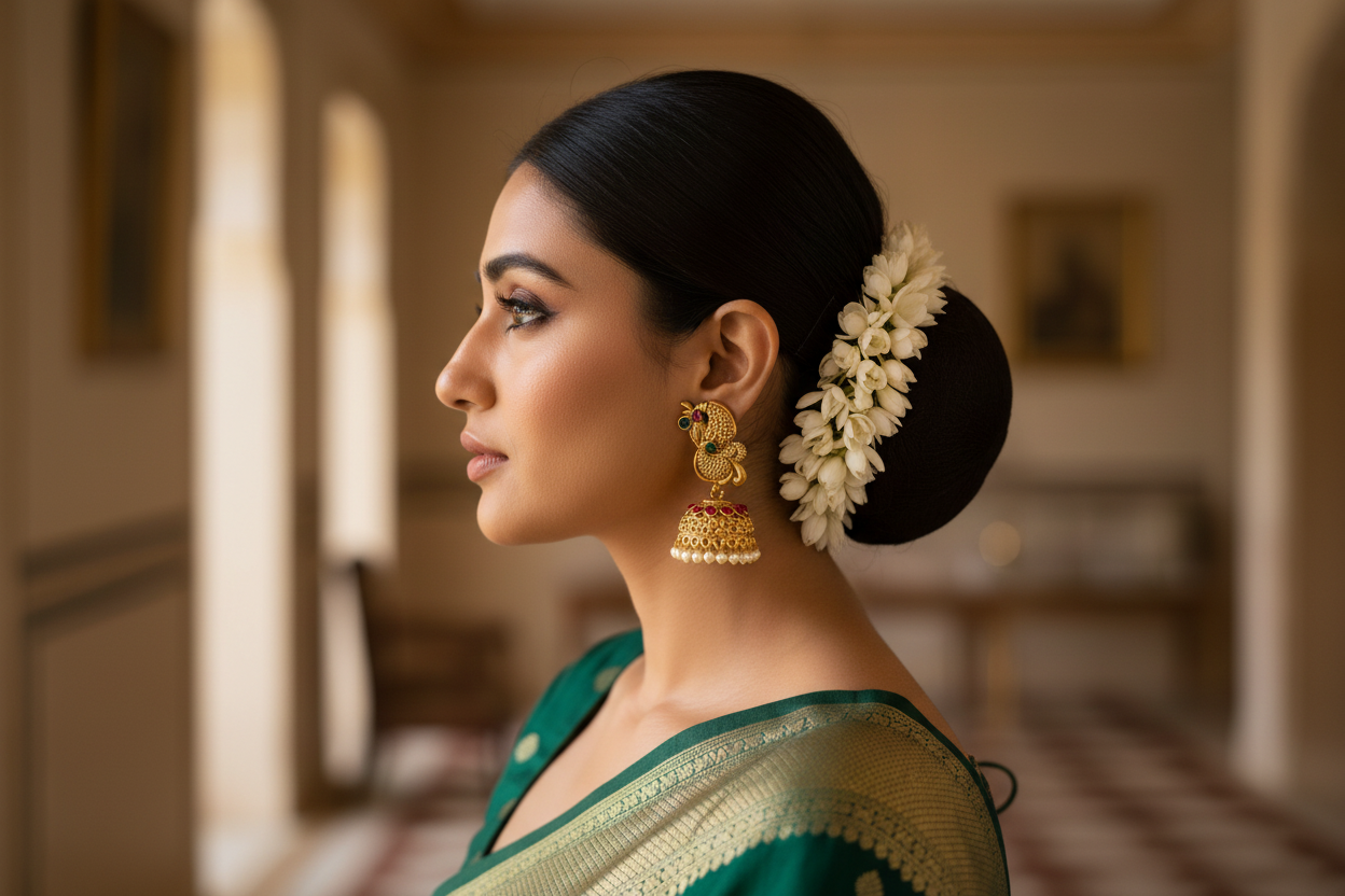 Double peacock jhumka