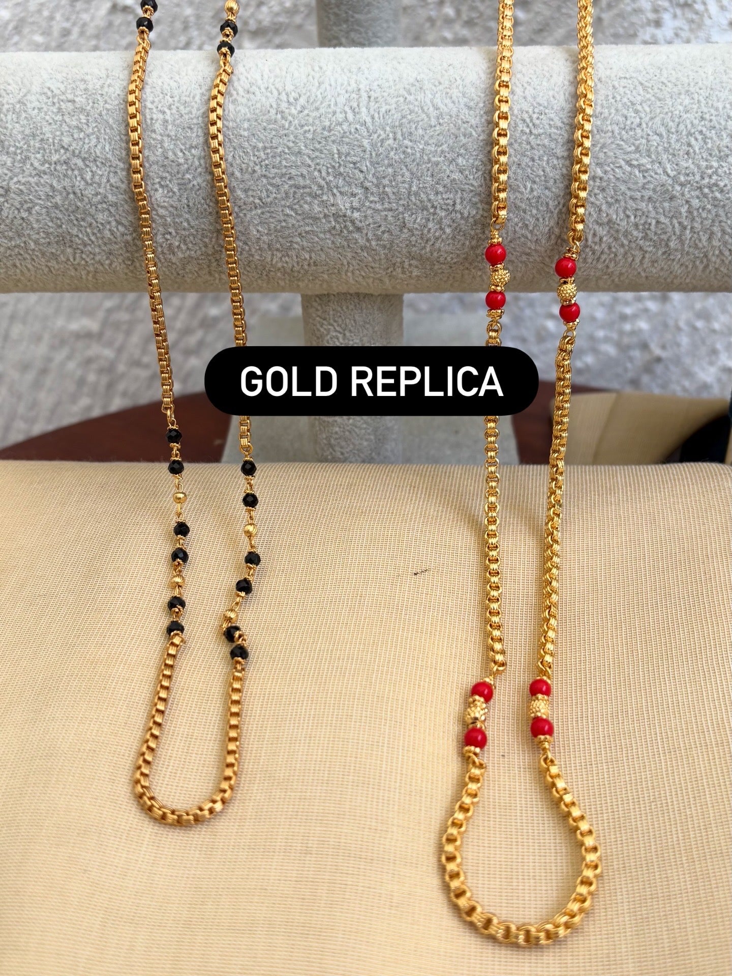 Gold replica long chain