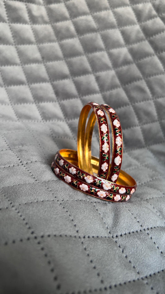 Meenakari narrow set of 2 bangles
