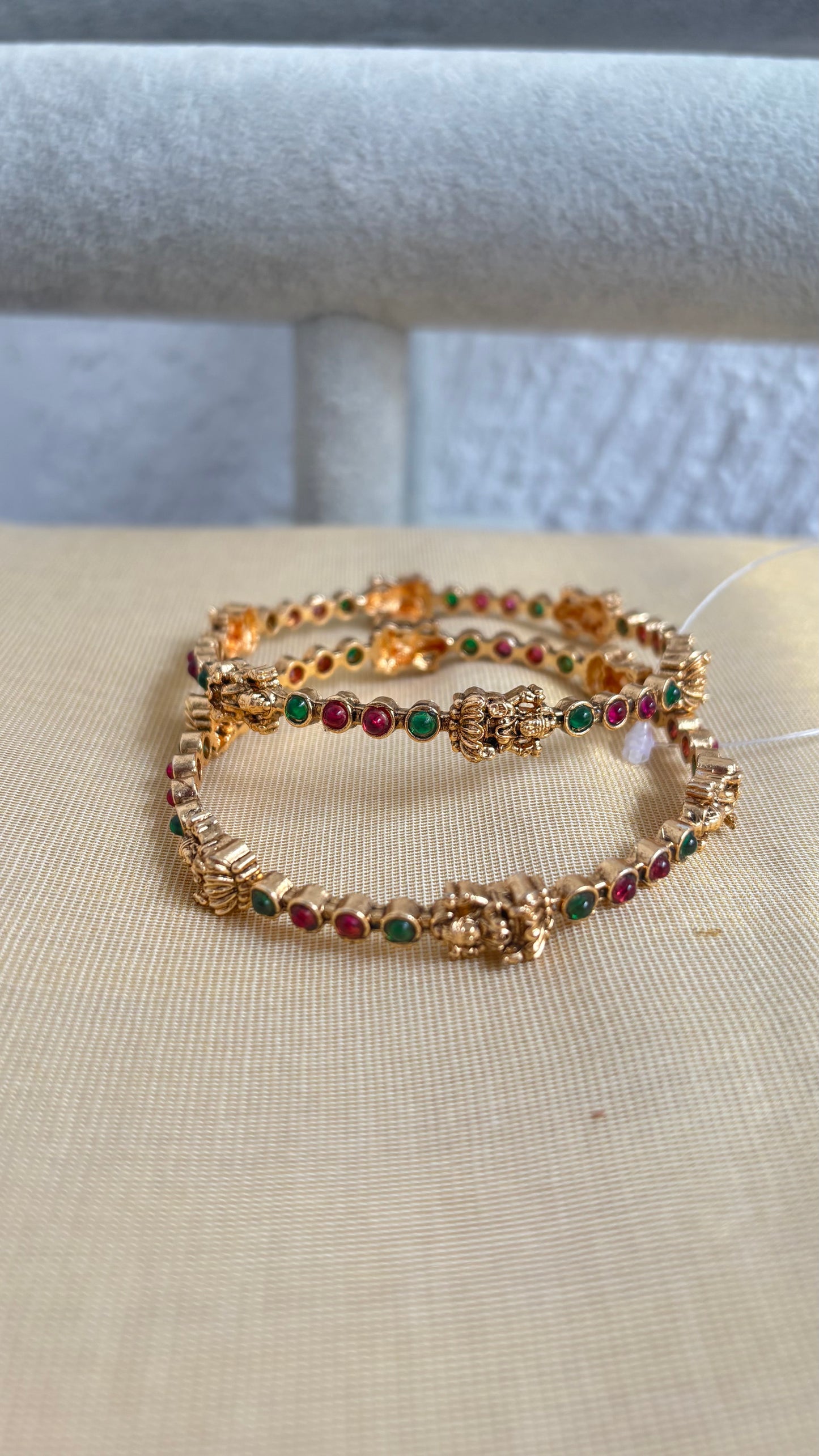 Lakshmi Rayna temple bangles 
Pp set of 2