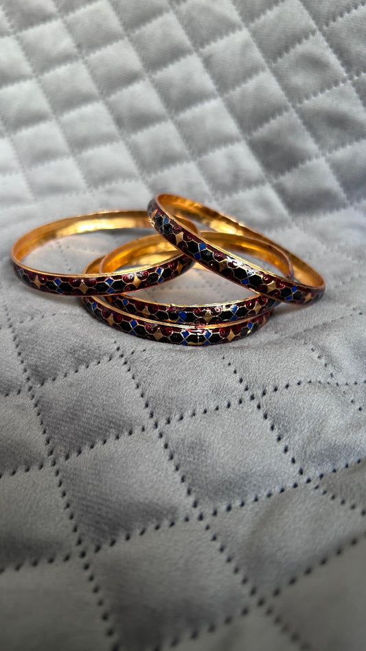 Meenakari narrow set of 2 bangles