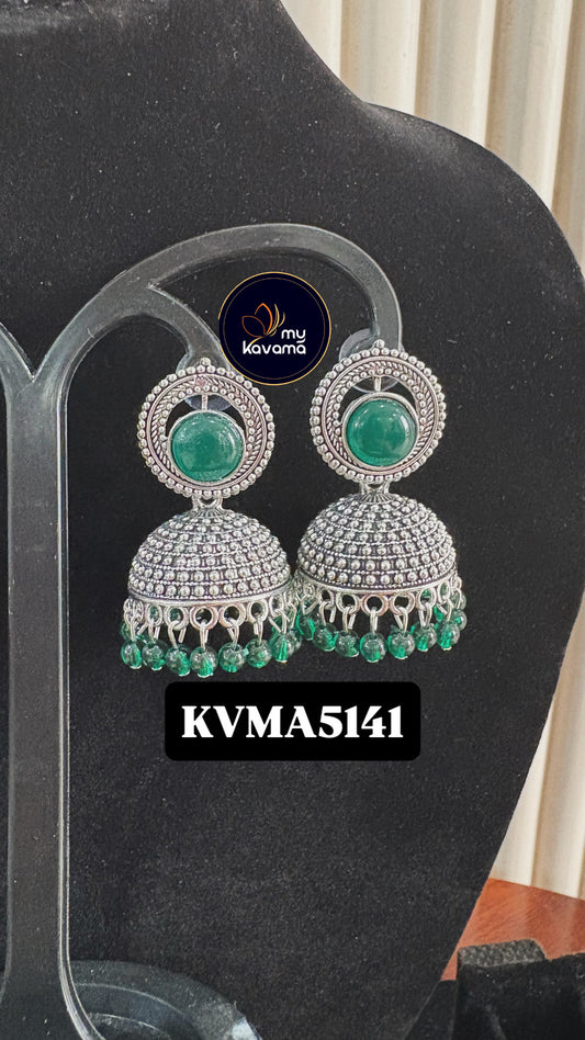 Silver moon jhumkas