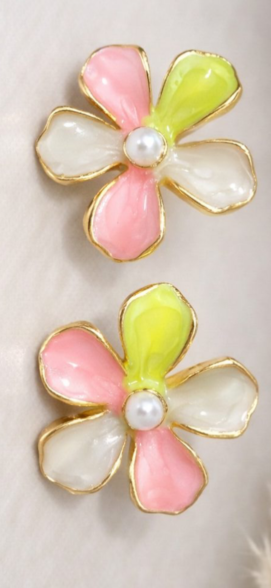 Korean flower stud