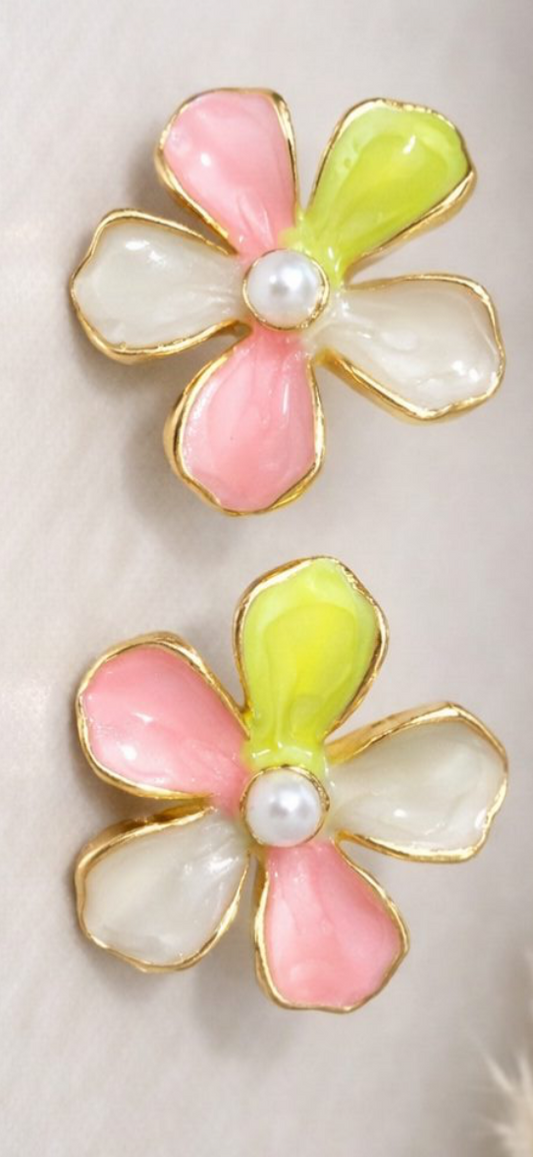 Korean flower stud