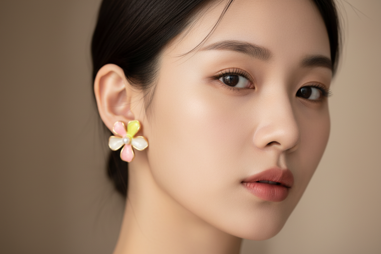Korean flower stud