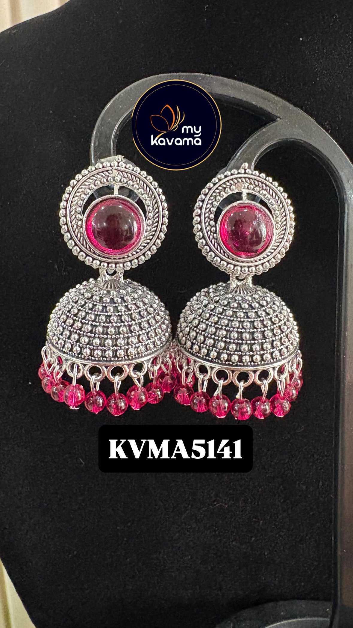Silver moon jhumkas