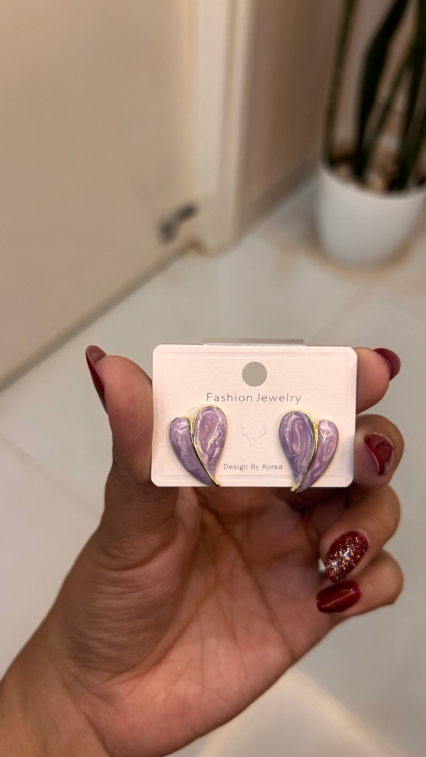 Korean love earrings