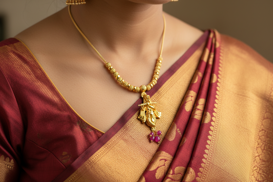 Krishna necklace gold plated