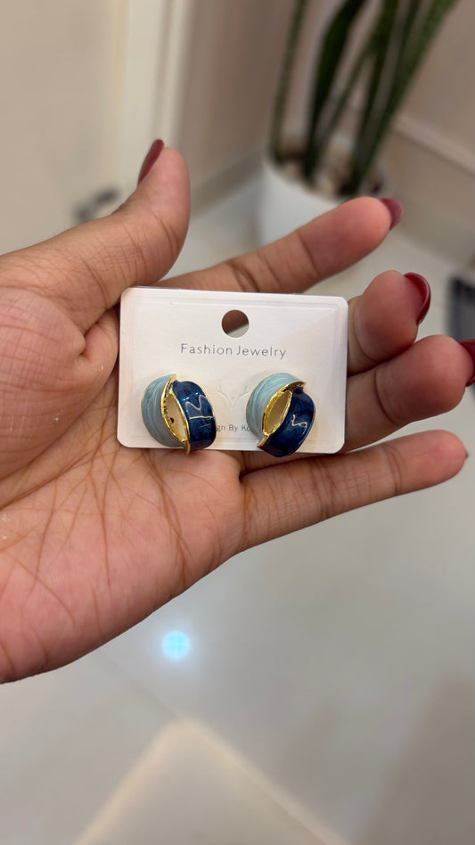 Korean blue funky earrings