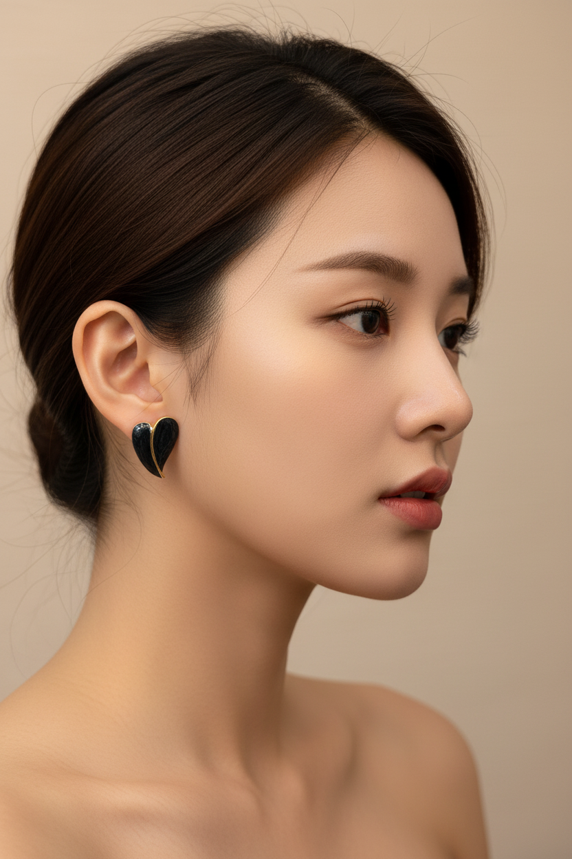 Korean love earrings
