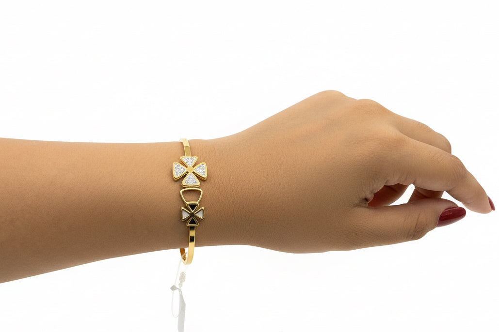 Anti-tarnish Kada double flower
