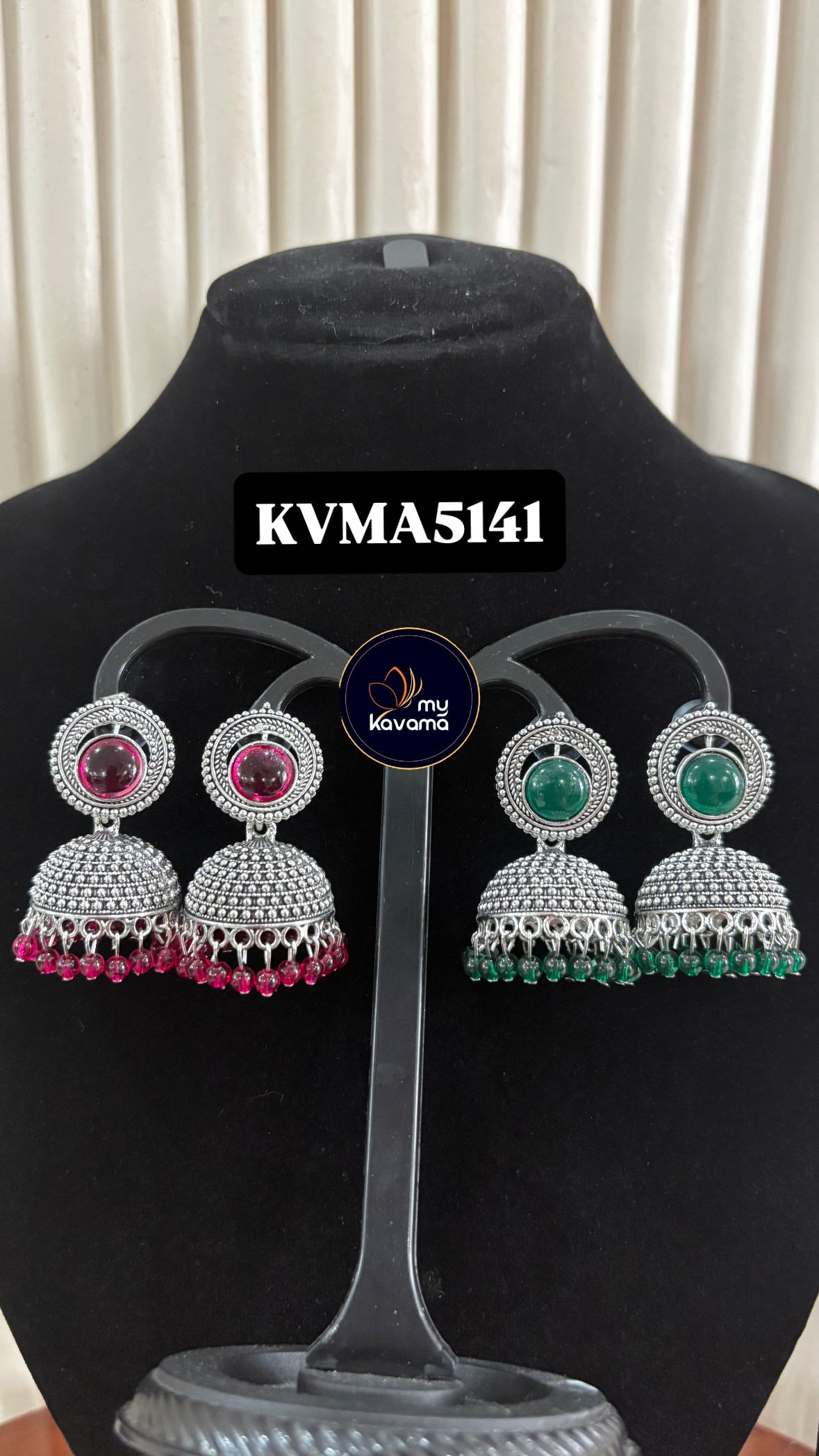 Silver moon jhumkas