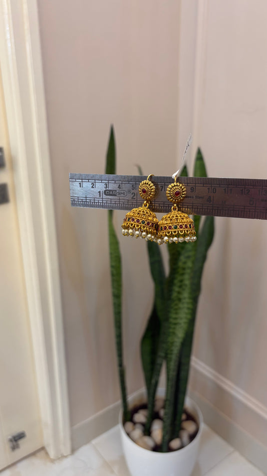 Heritage Drop jhumka with pearl hangings