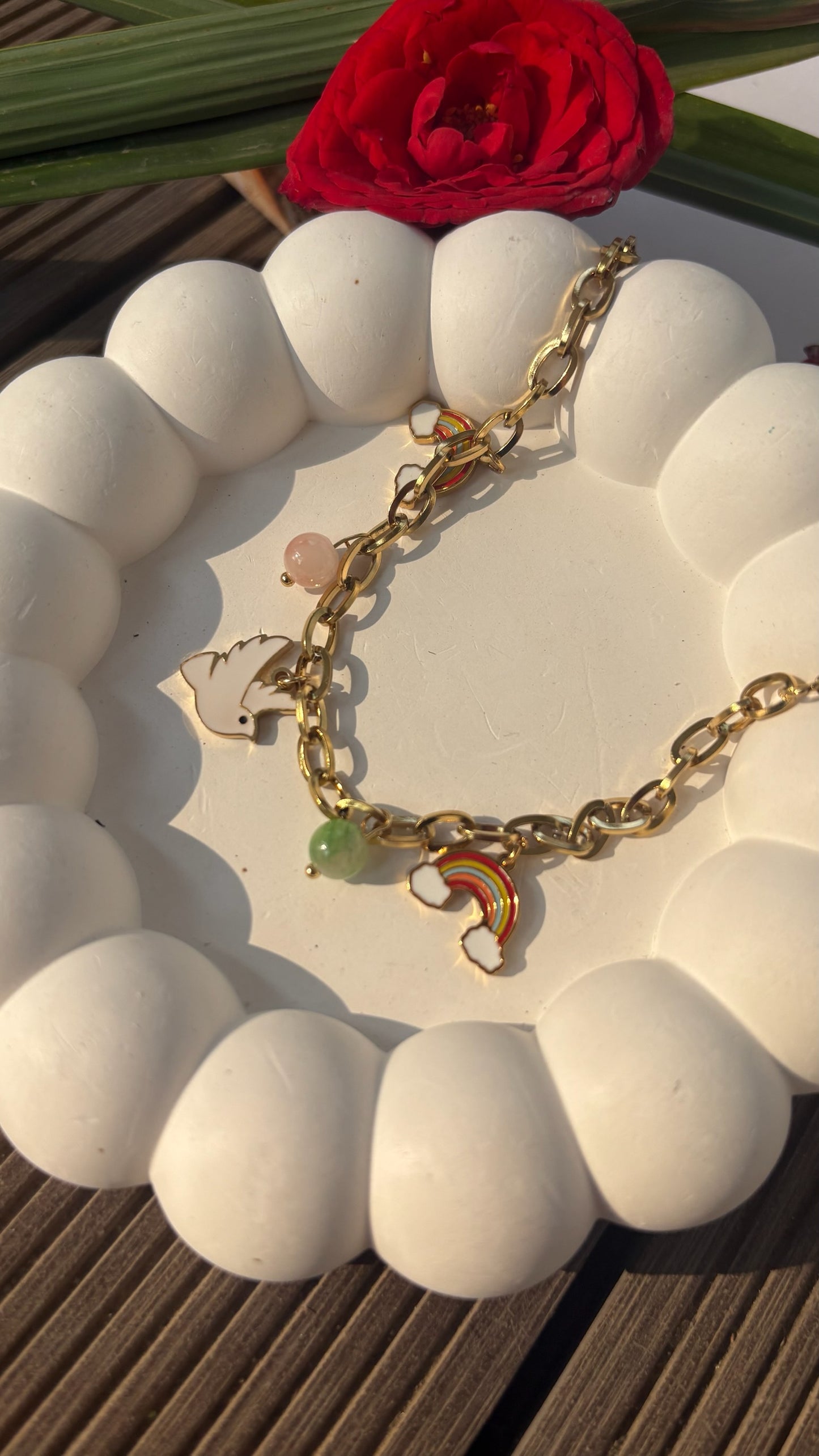 Rainbow dove bracelet