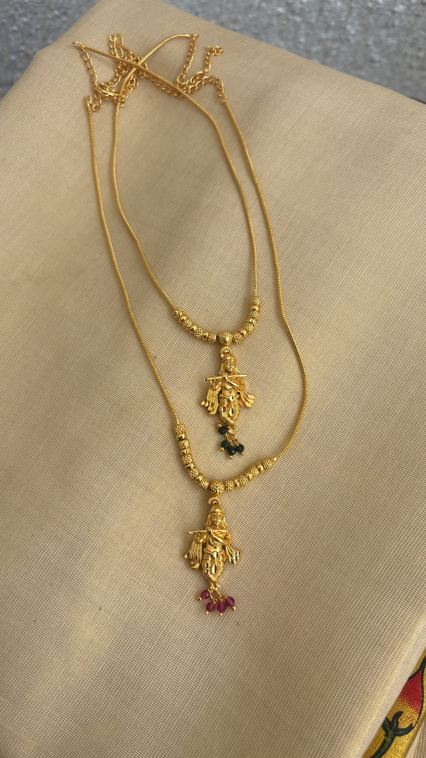 Krishna necklace gold plated