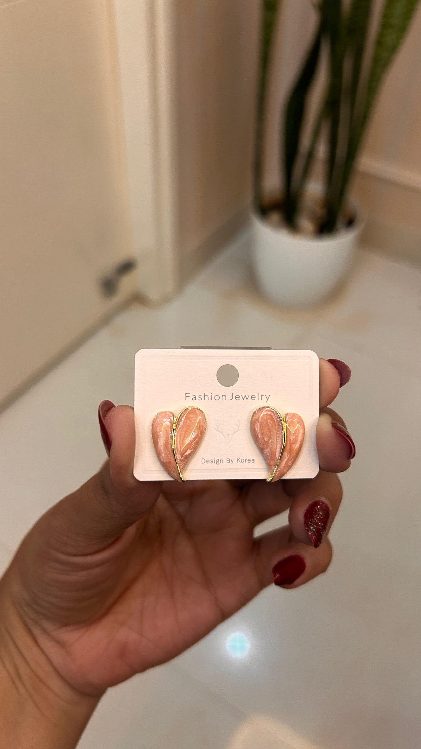 Korean love earrings