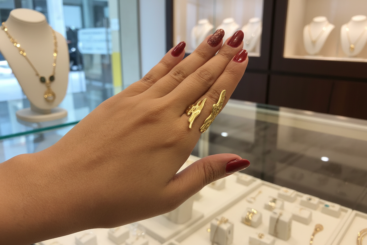 Anti Tarnish Aurora Flame Ring