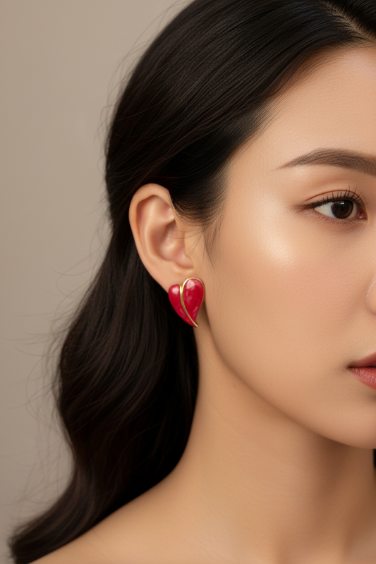 Korean love earrings