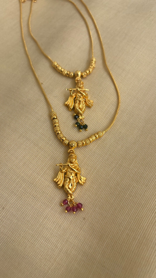 Krishna necklace gold plated