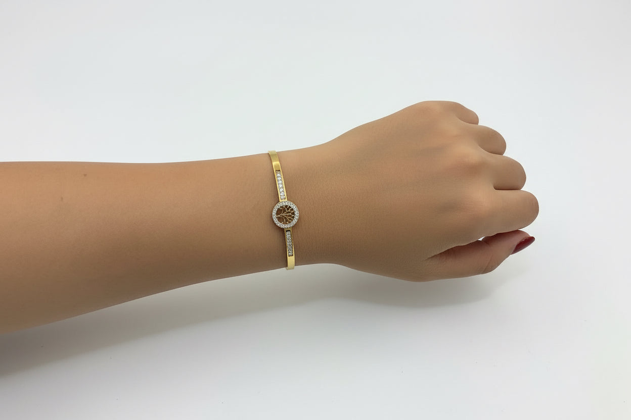 Anti-tarnish Kada tree of life pattern