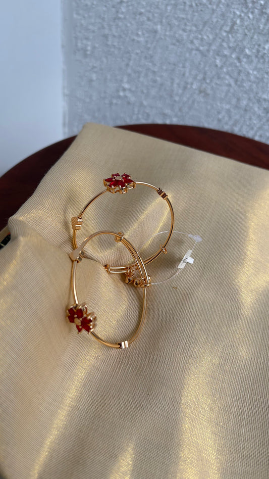 Viral red flower bangles (set of 2)