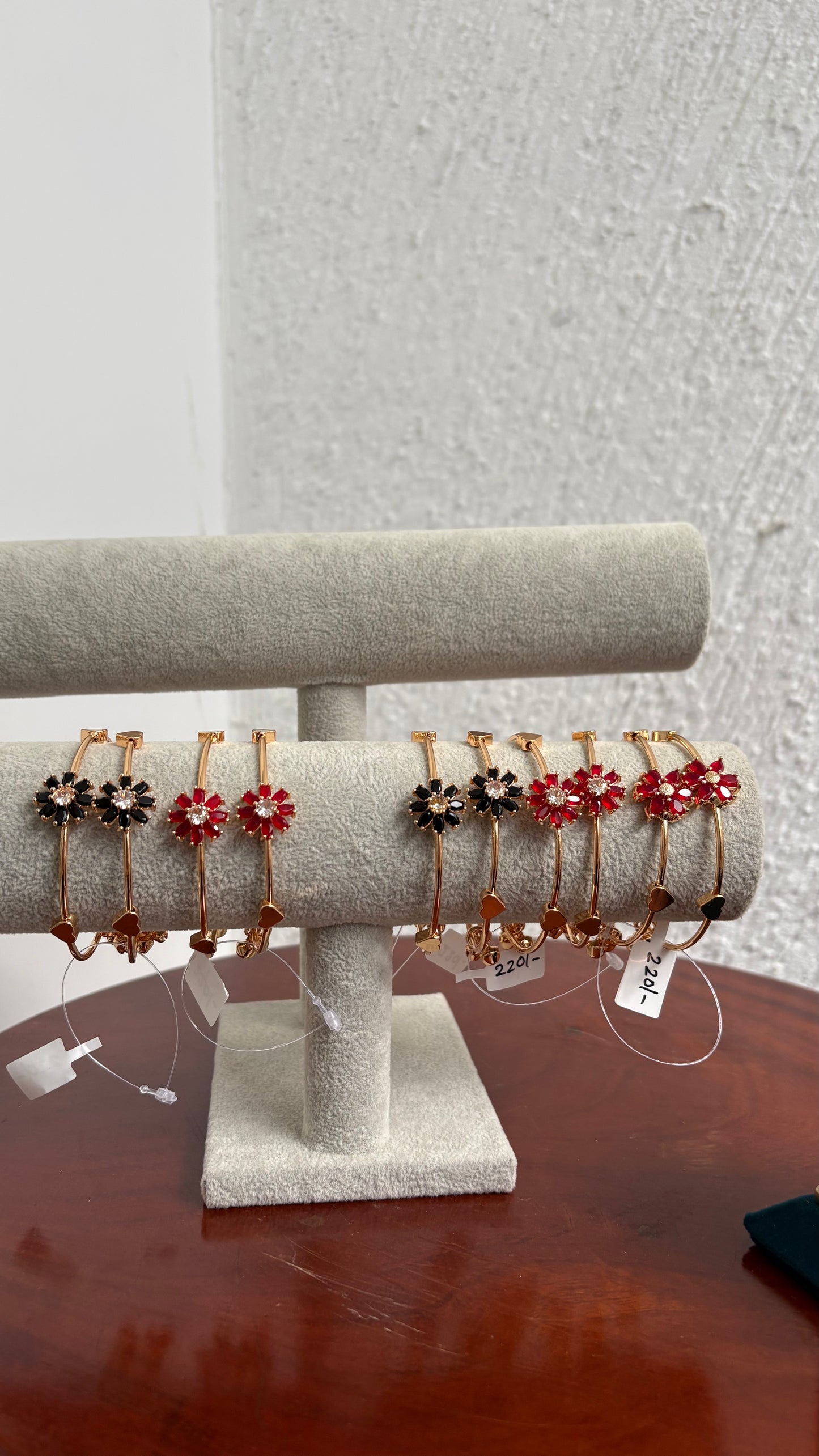 Viral red flower bangles (set of 2)