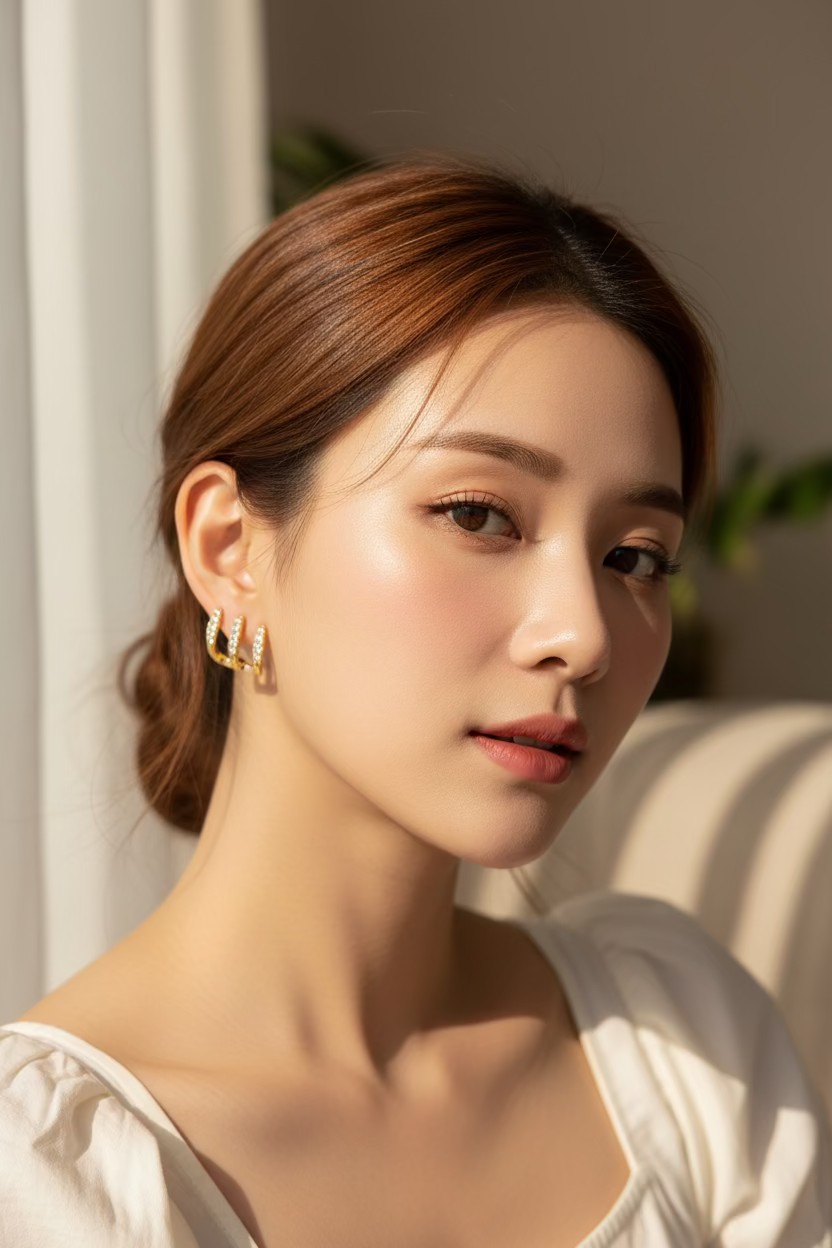Korean Golden illusion earcuff