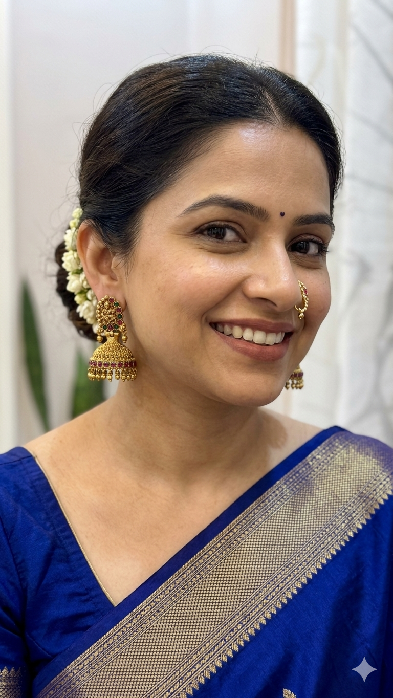 Temple Lakshmi jhumkas