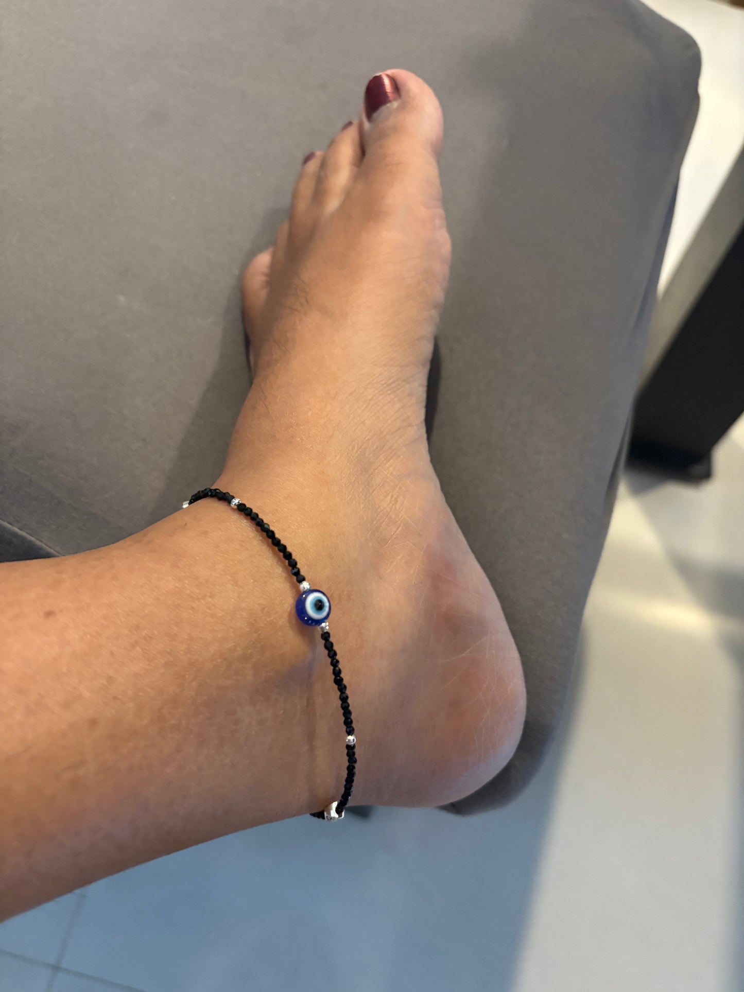 Evil eye anklet (both legs)