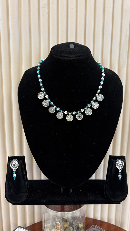 Medallion style coin charm necklace