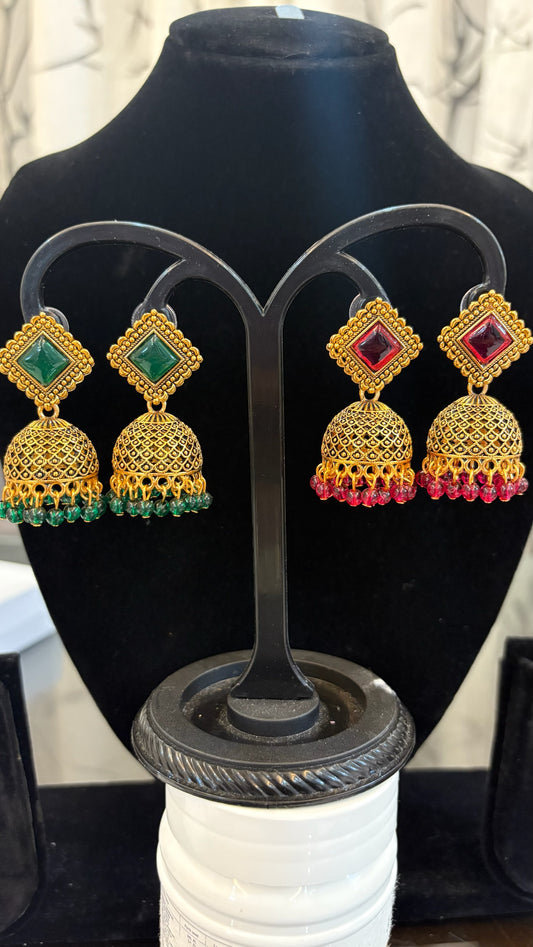 Rose gold jhumkas