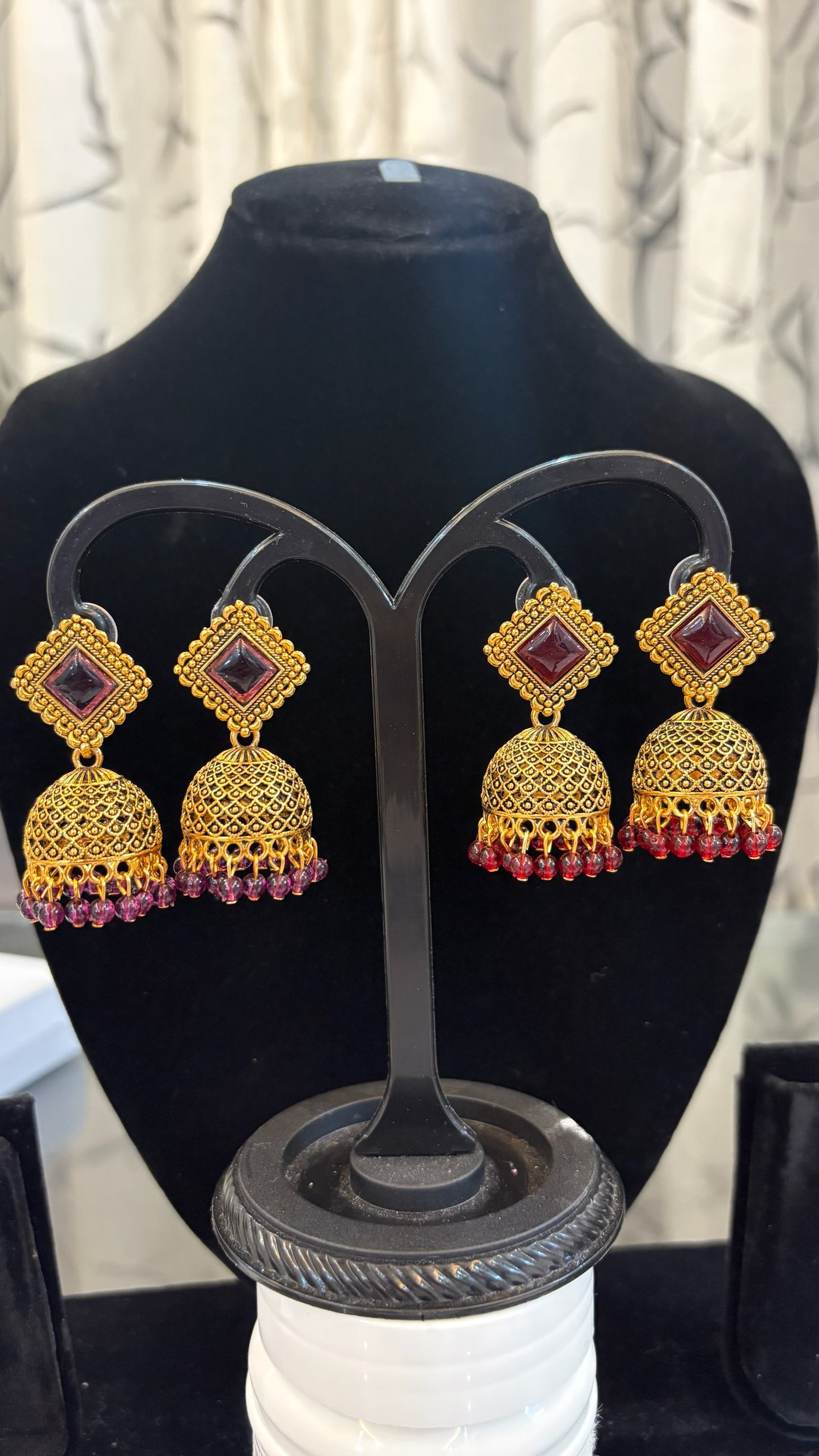 Rose gold jhumkas