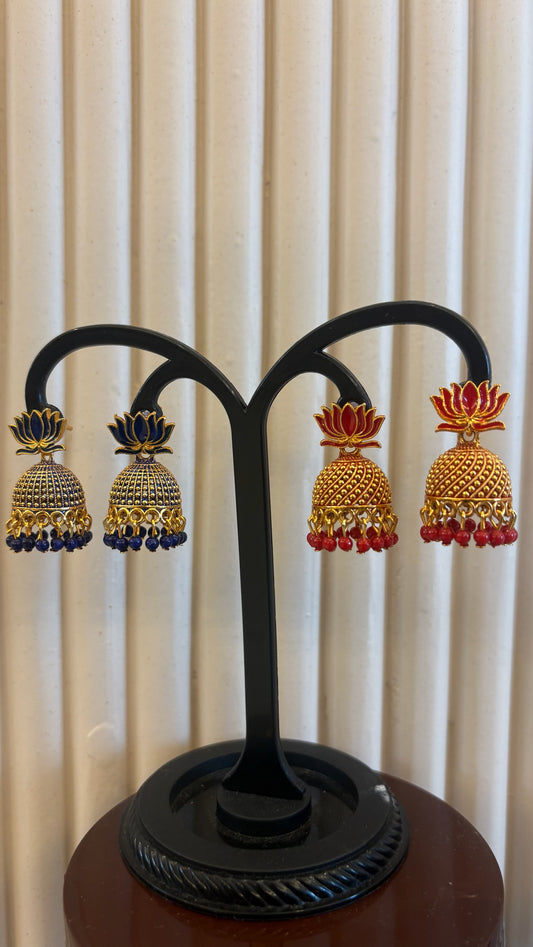 Small lotus jhumkas