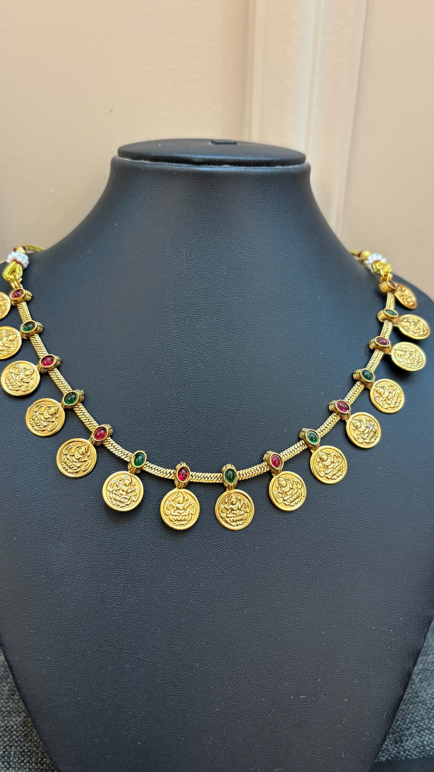 Stone coin necklace
