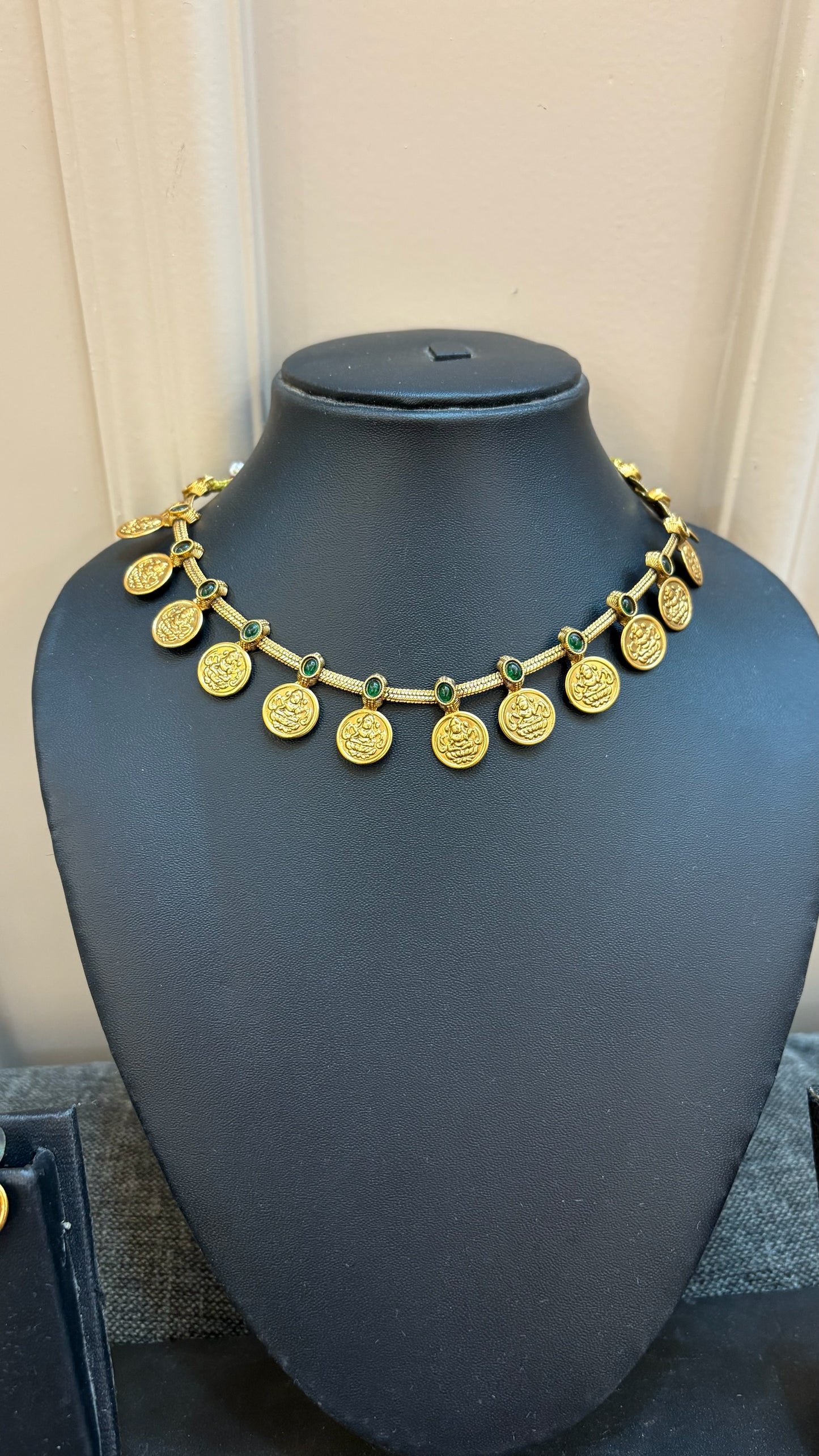 Stone coin necklace