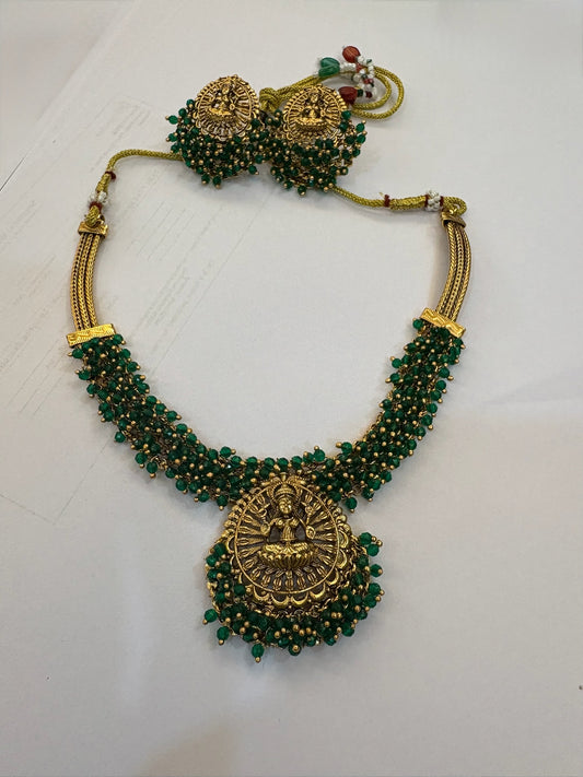 Premium Central Goddess Lakshmi Pendant Necklace