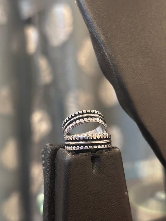 Silver adjustable oxidised minchi